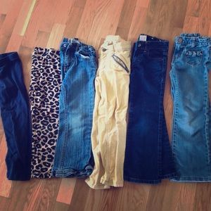 4 pairs, girls’ 5t adjustable waist pants